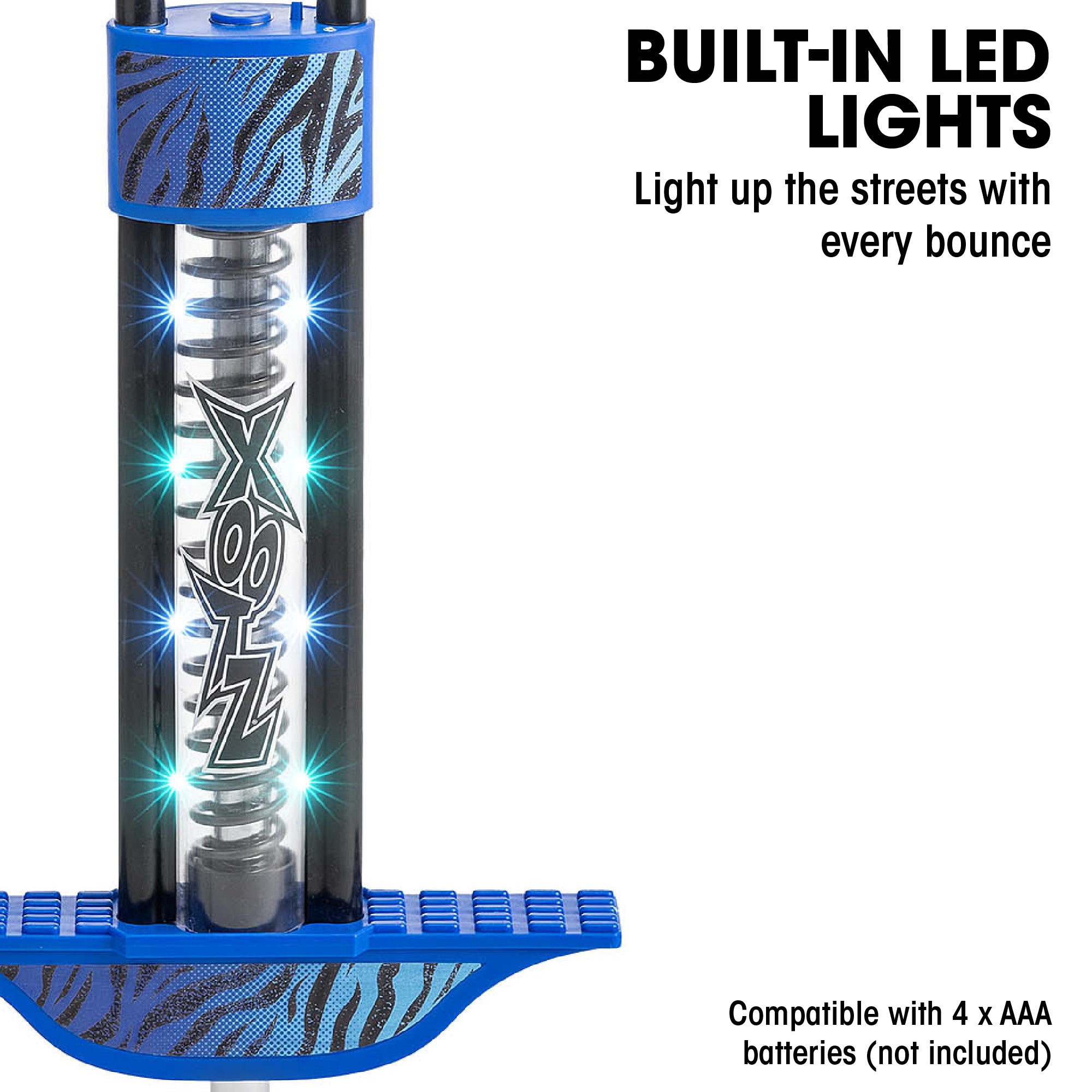 Wild Rider Light Up Pogo Stick – Blue Tiger