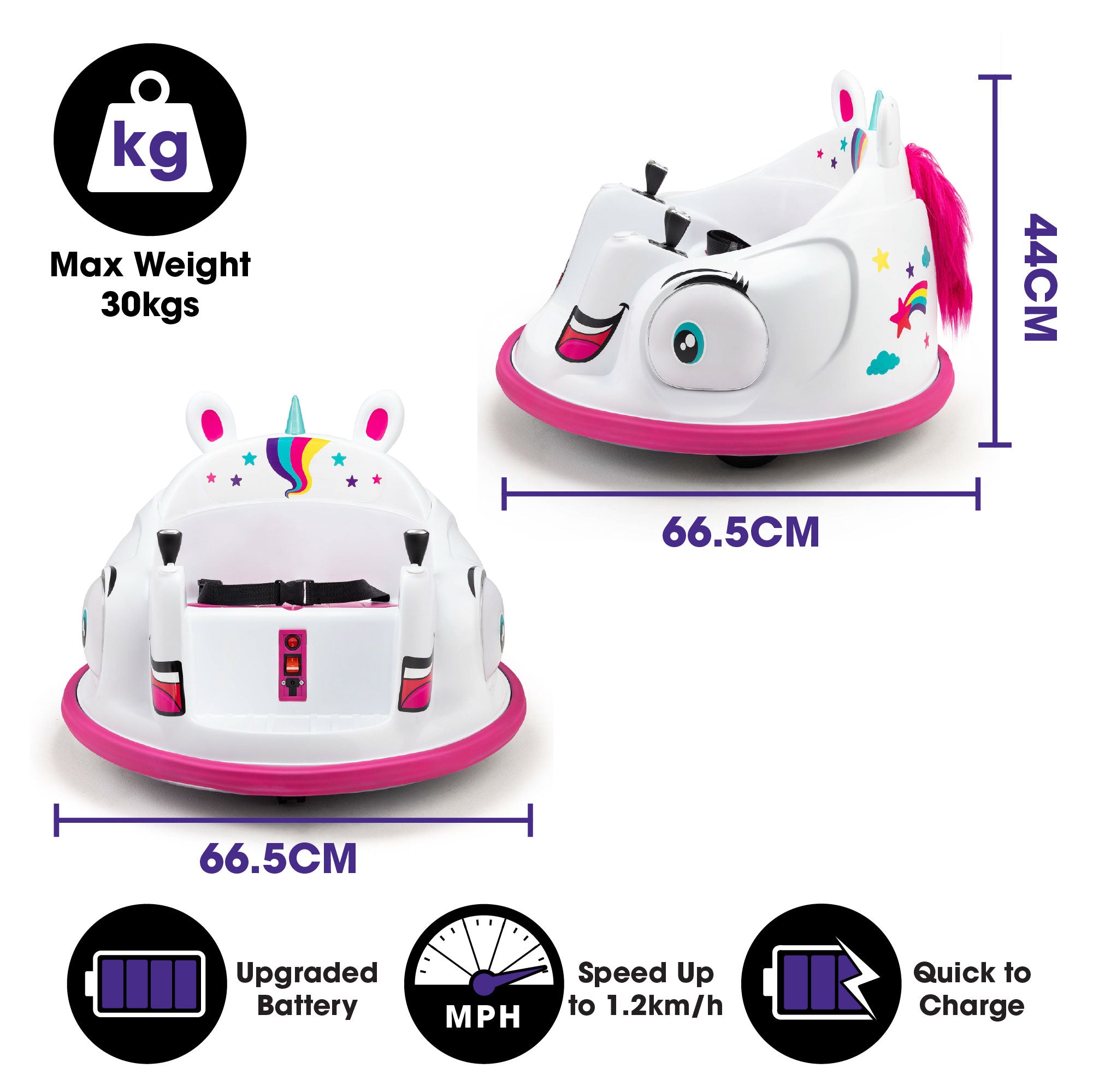 Electric Unicorn Bumper Car Ride-On