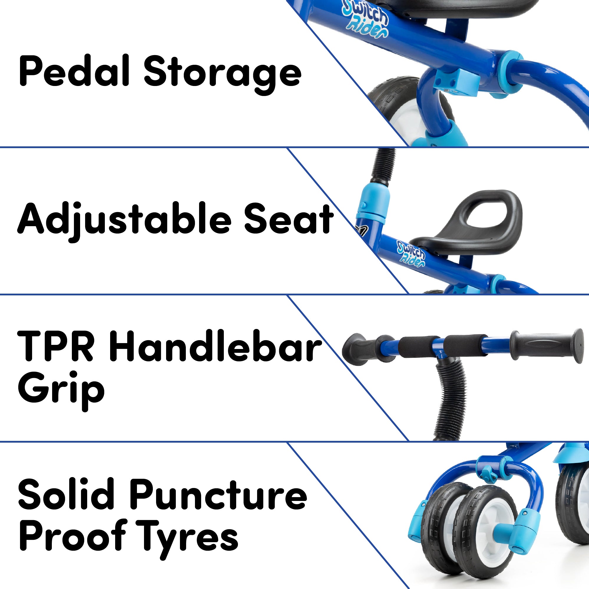 balance bike with pedal storage