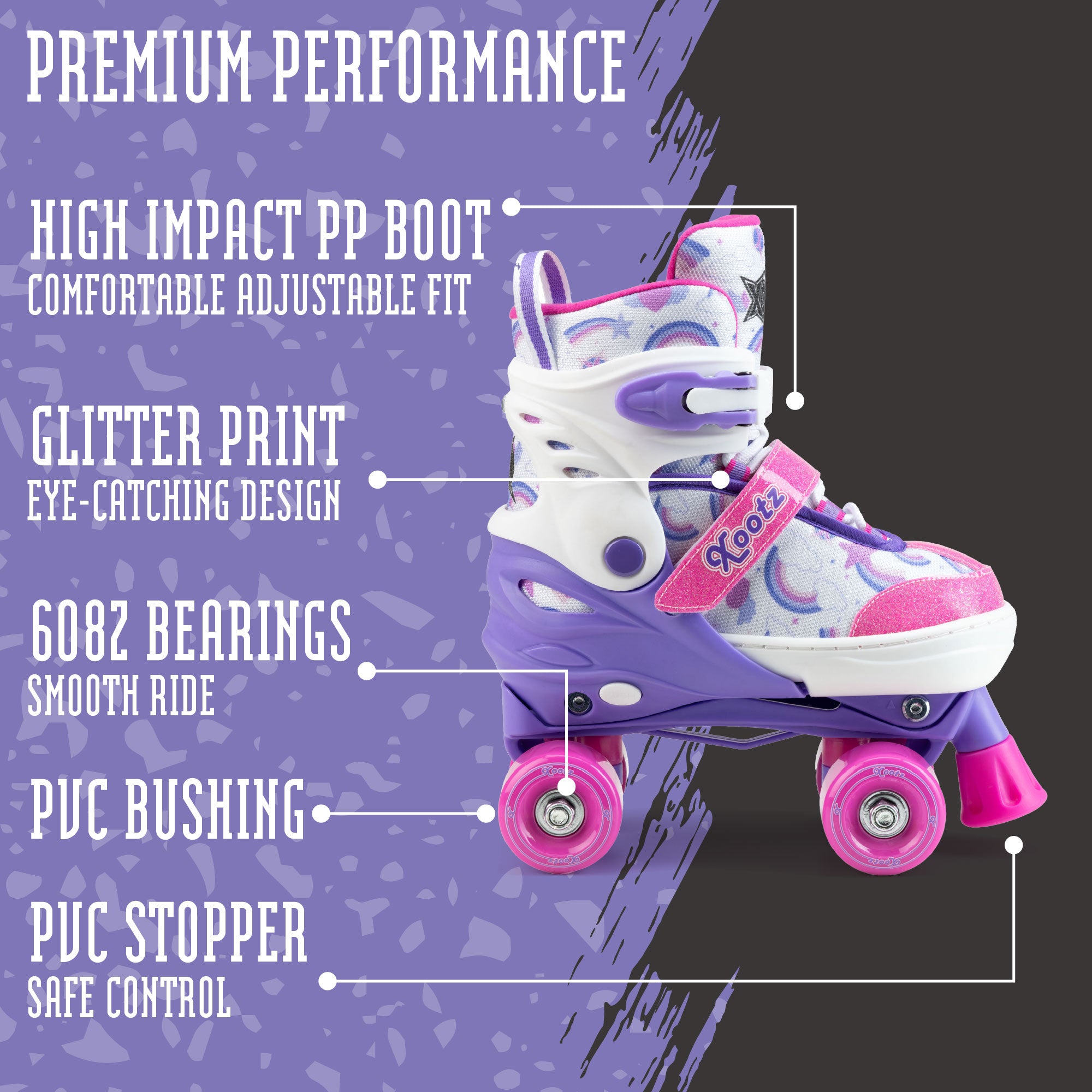 glittery quad skates