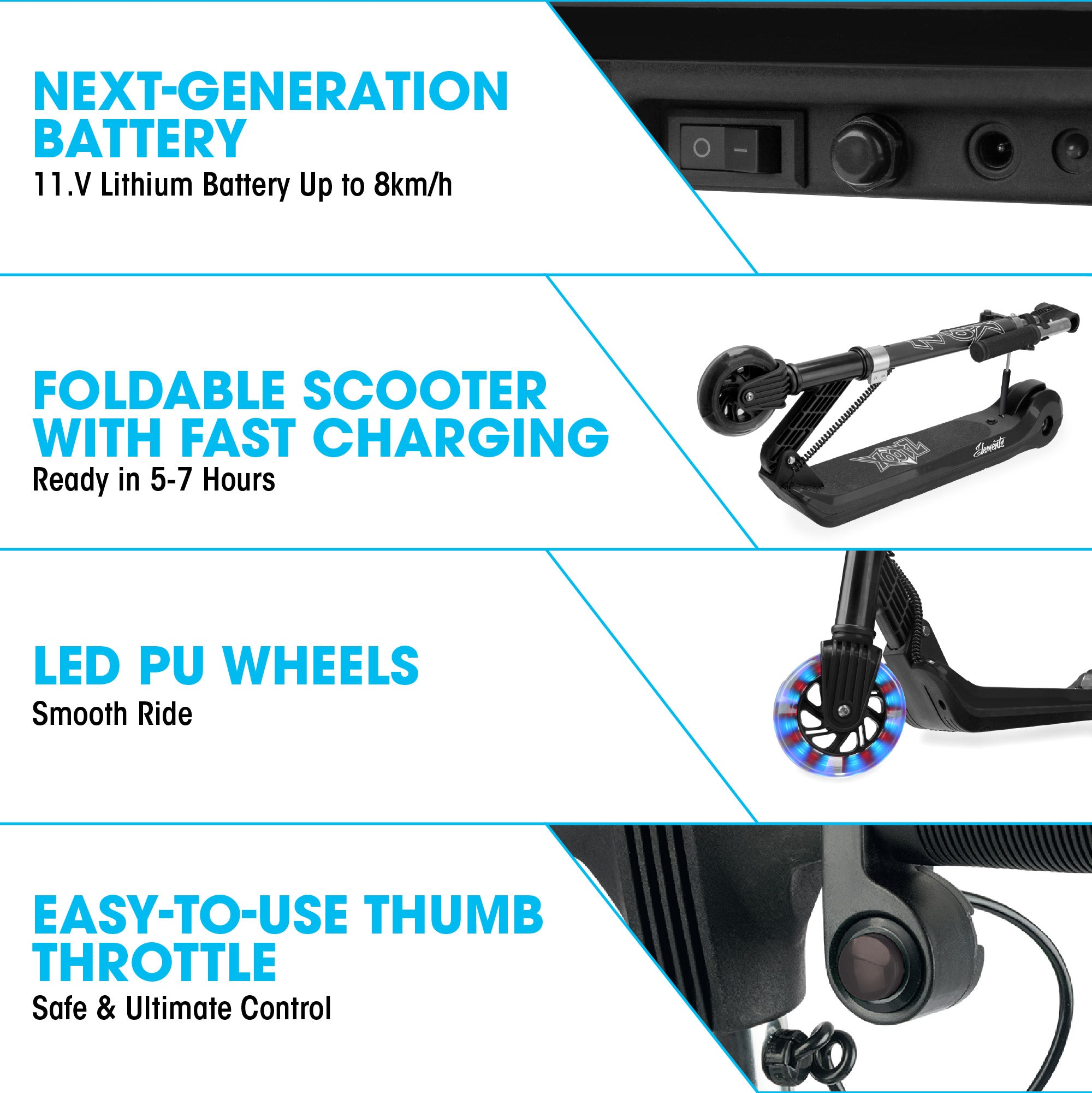 junior light up wheel scooter