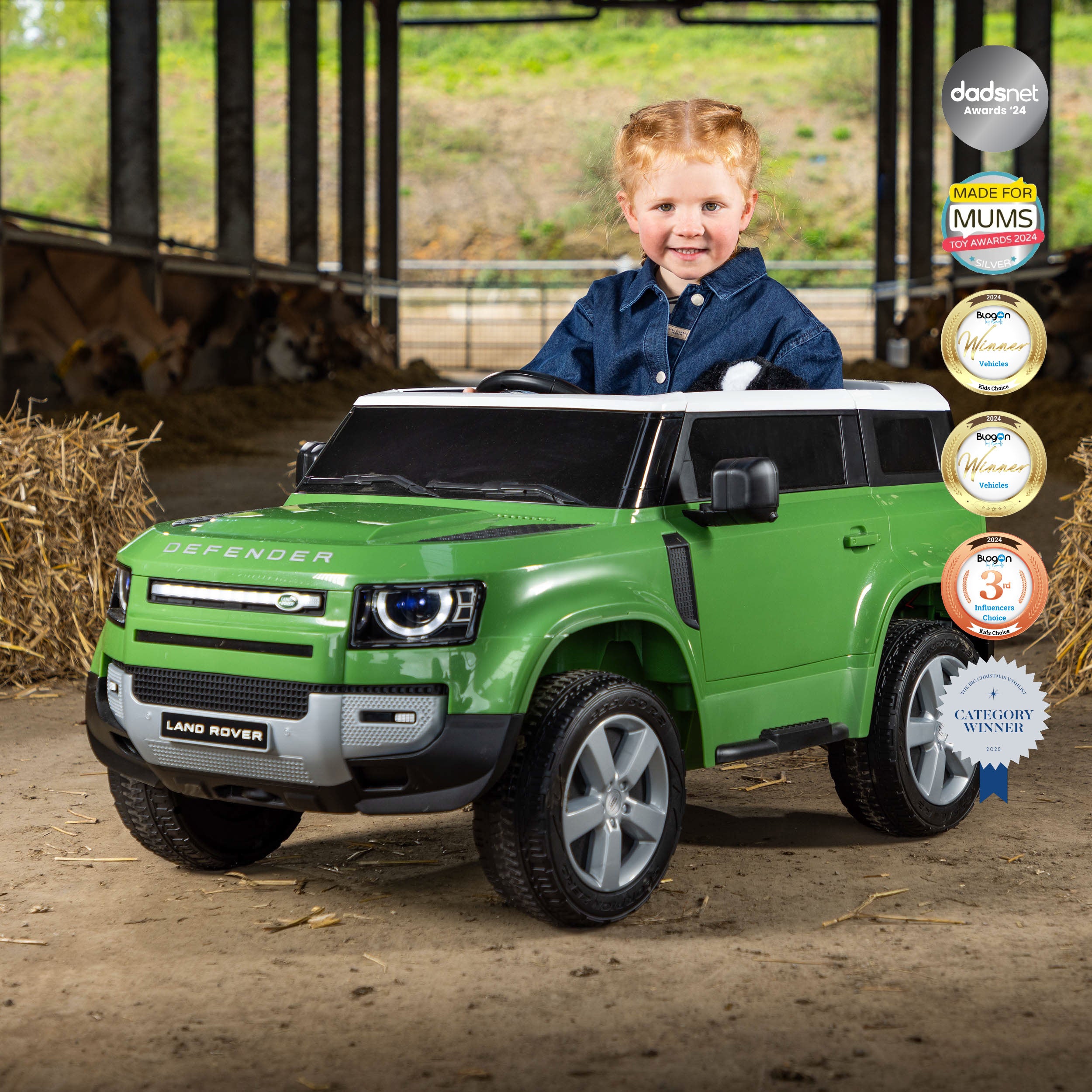 Land Rover Defender Electric Ride-On Car - Green