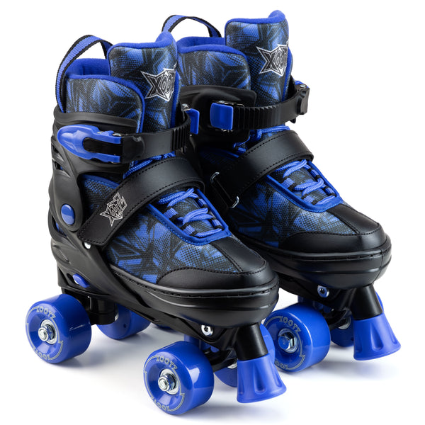 絵画 roller skates Kids Semi Soft Quad Roller Skates | Black | Xootz