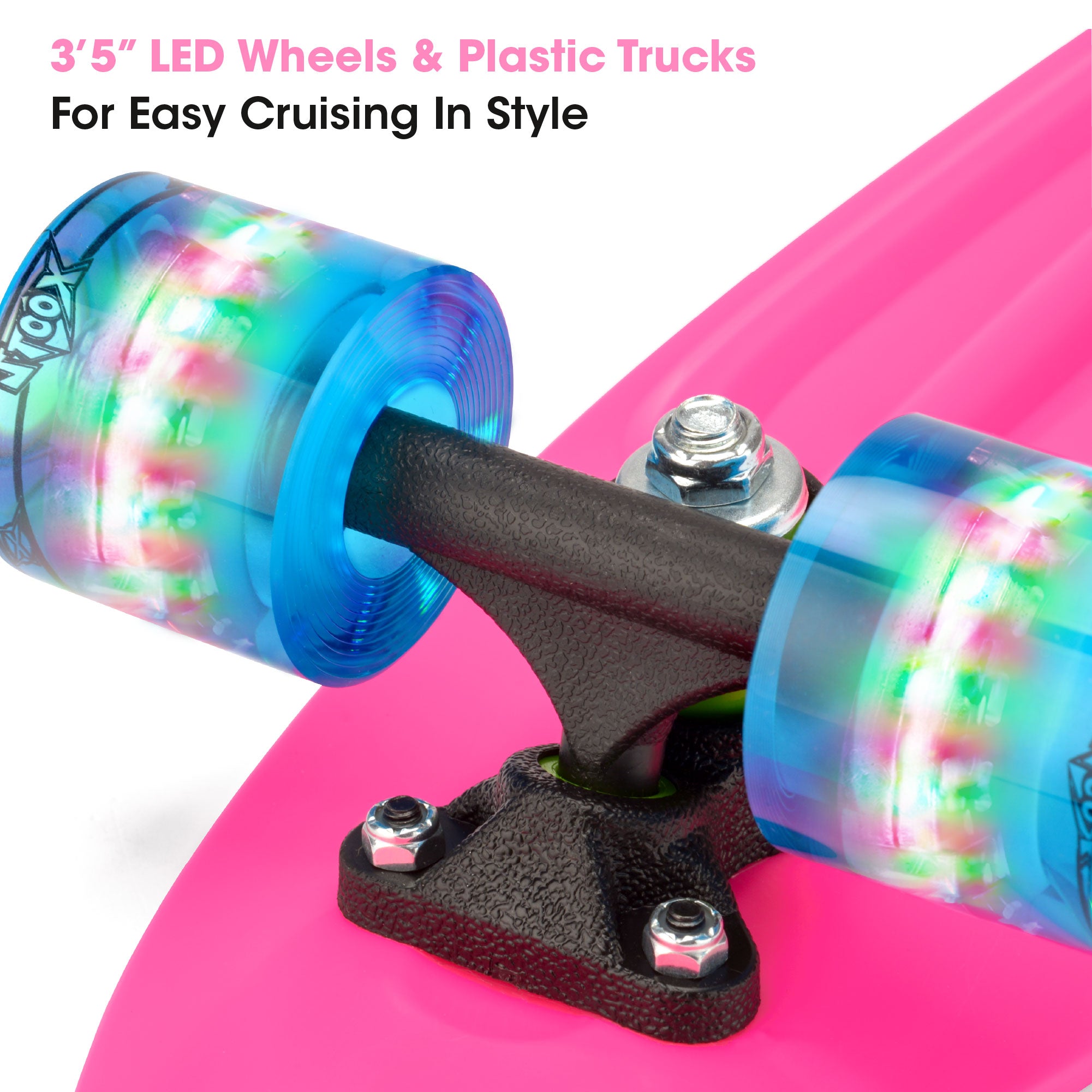 Xootz Retro Plastic Skateboard with LED Lights for Kids Complete Kids Retro Plastic Full Retro Plastic Green Xootz Retro Plastic Skateboard with LED Lights for Kids Complete Kids Retro Plastic Full Retro Plastic Green
