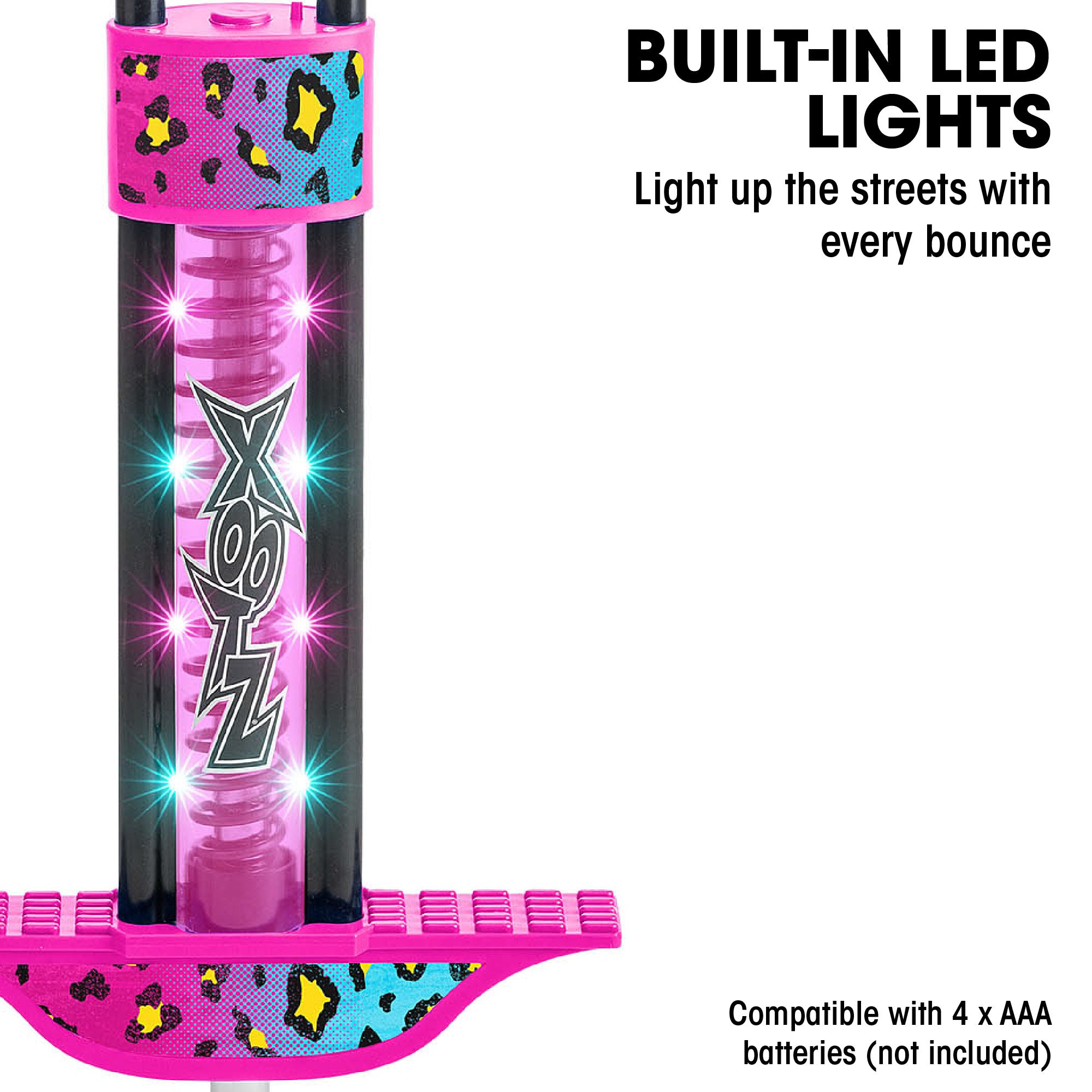 built in pink led lights pogo stick for girls