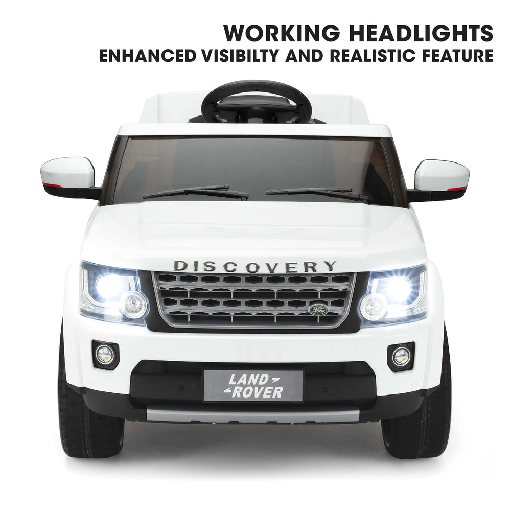 Land Rover Ride On Land Rover Discovery Electric Ride-On Car | White | Xootz