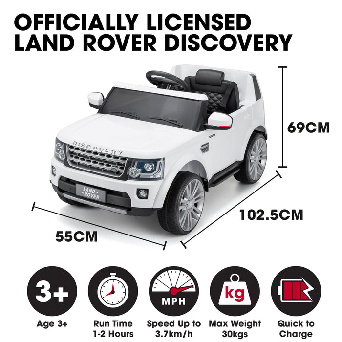 Mini Discovery Rides Land Rover Discovery Electric Ride-On Car | White | Xootz
