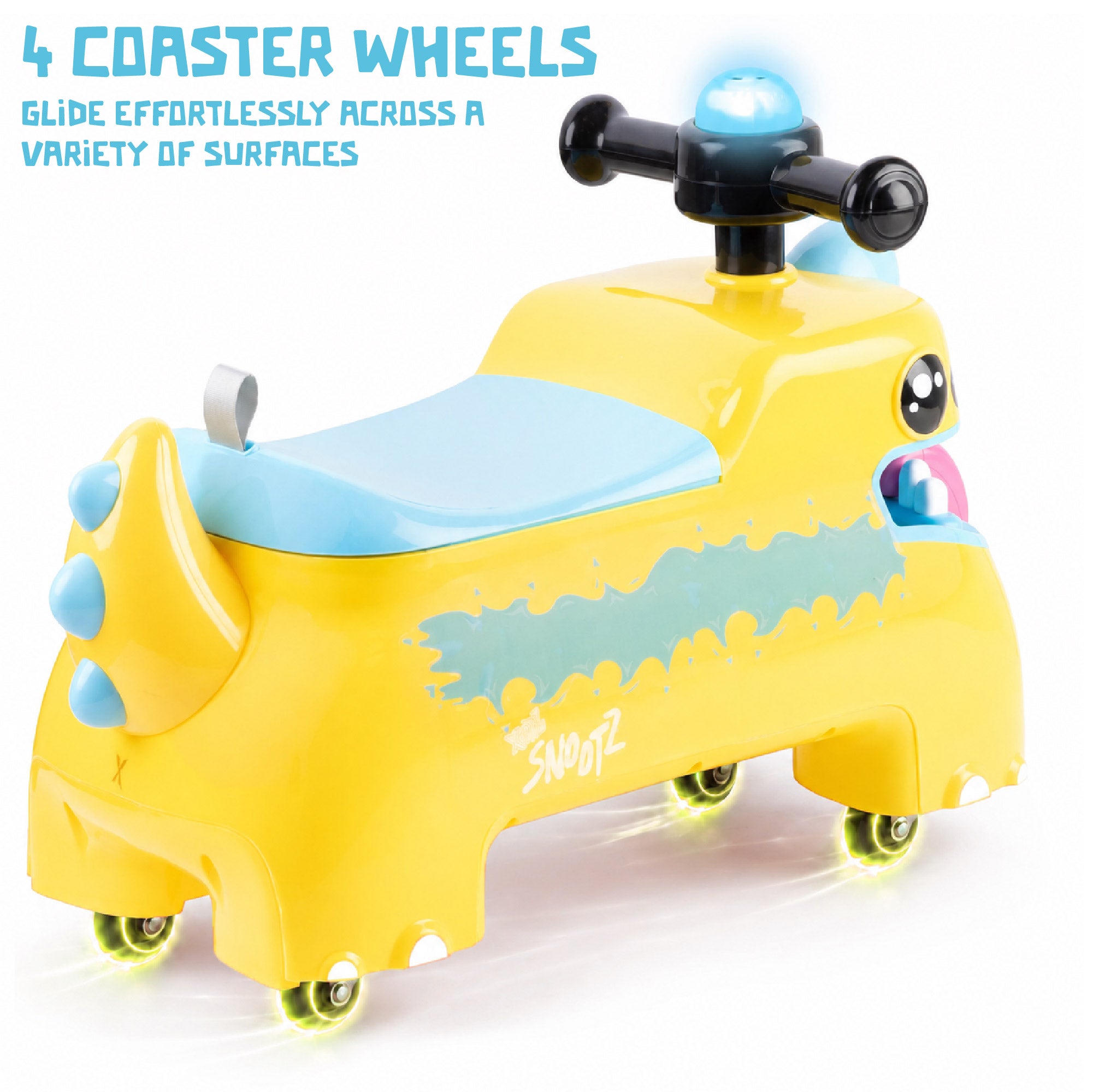 push ride on toy with coaster wheels for 360 spinning 